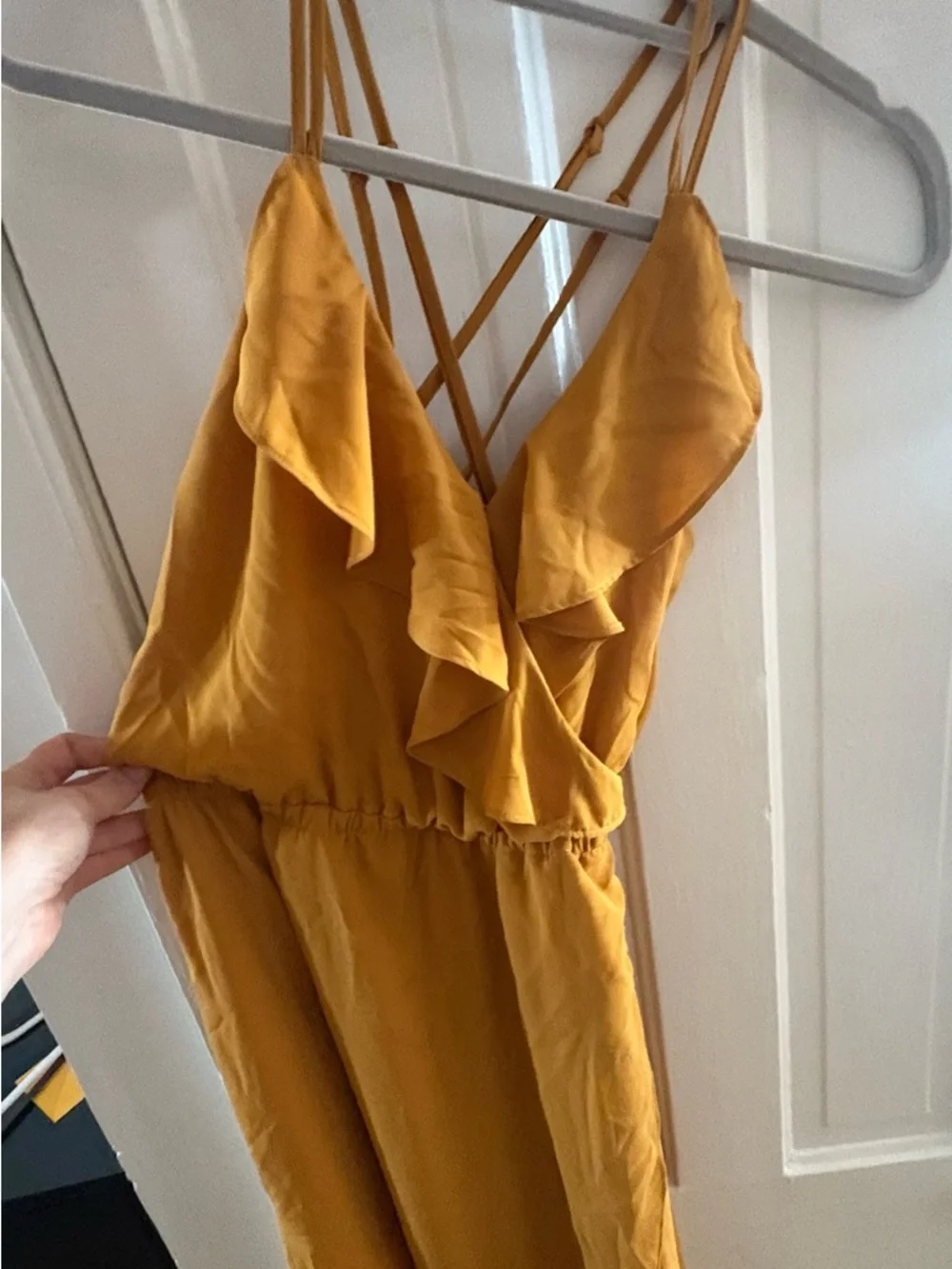 HYFVE Mustard Yellow Ruffle High-Low Wrap Dress - Picture 4 of 6